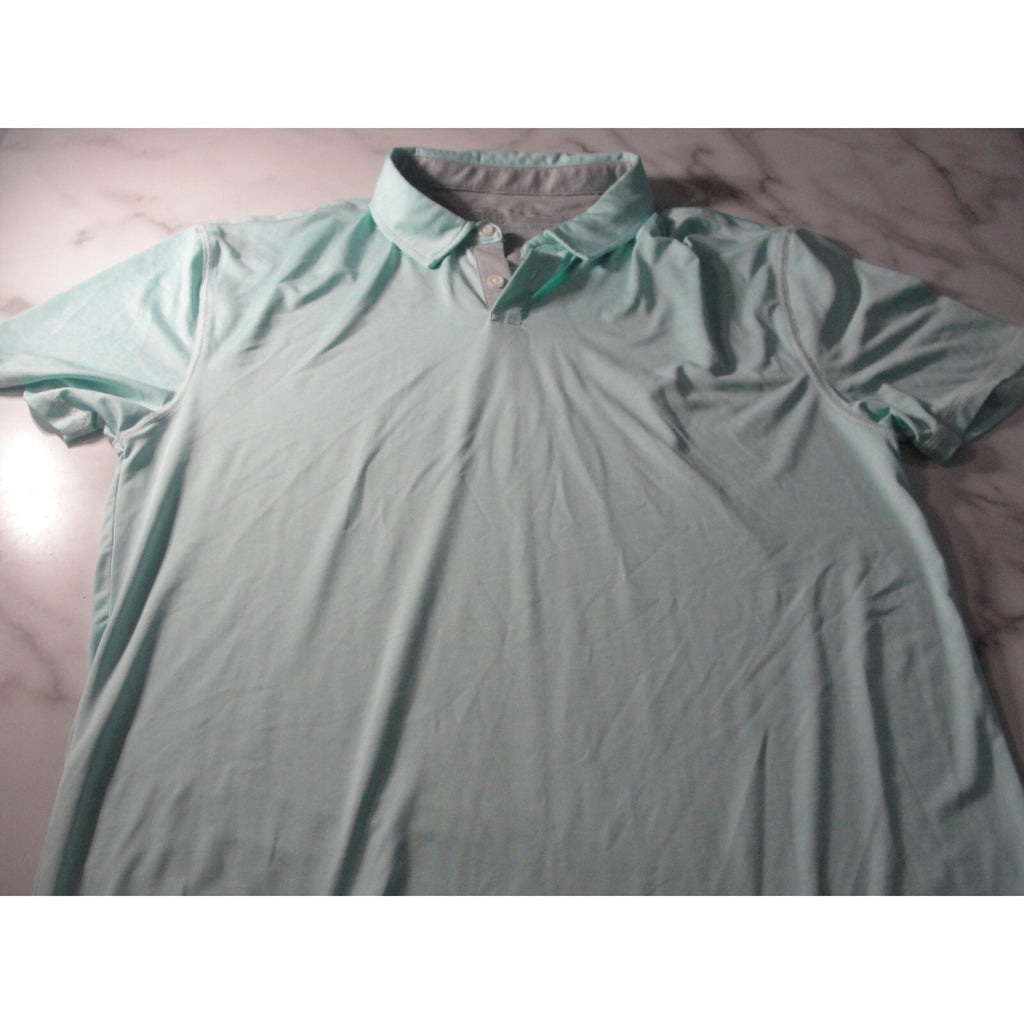BKE Men's Blue Solid Short Sleeve Collared Button Polo Shirt Size XL Regular
