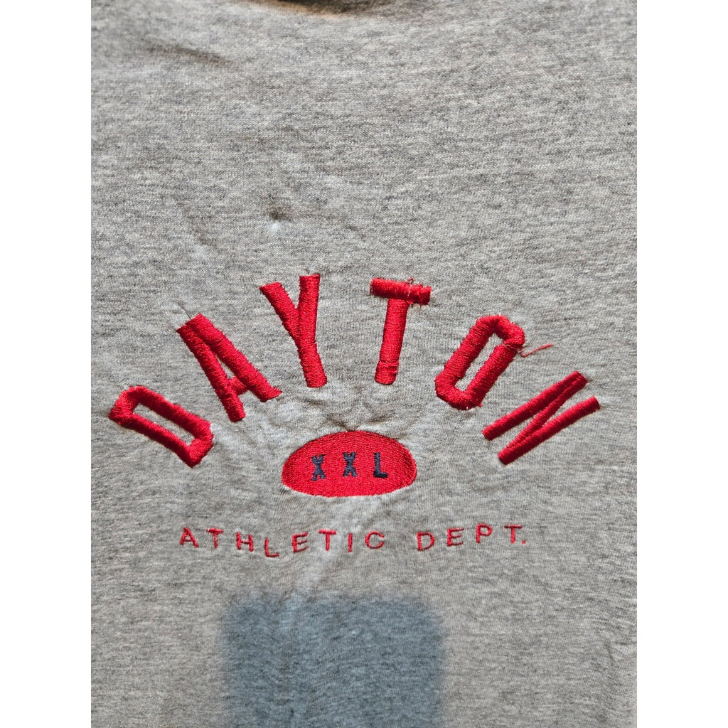 Vintage 90s University of Dayton Flyers Graphic Tee Gray Embroidered Men's L