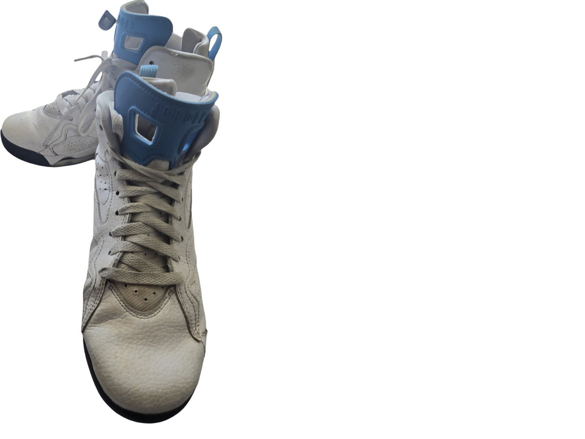 Jordan Air Jordan 6 White Blue Black Men's High Top Lace Up Basketball Sneakers [COPY]
