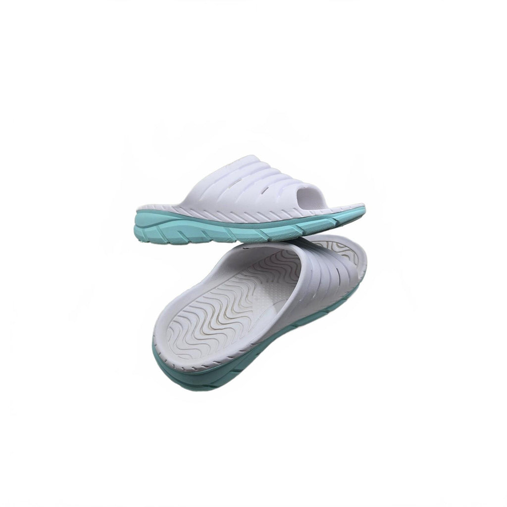 Avia Women's Hightail Athletic Recovery Slide Sandals, White / Mint Teal, Size 8