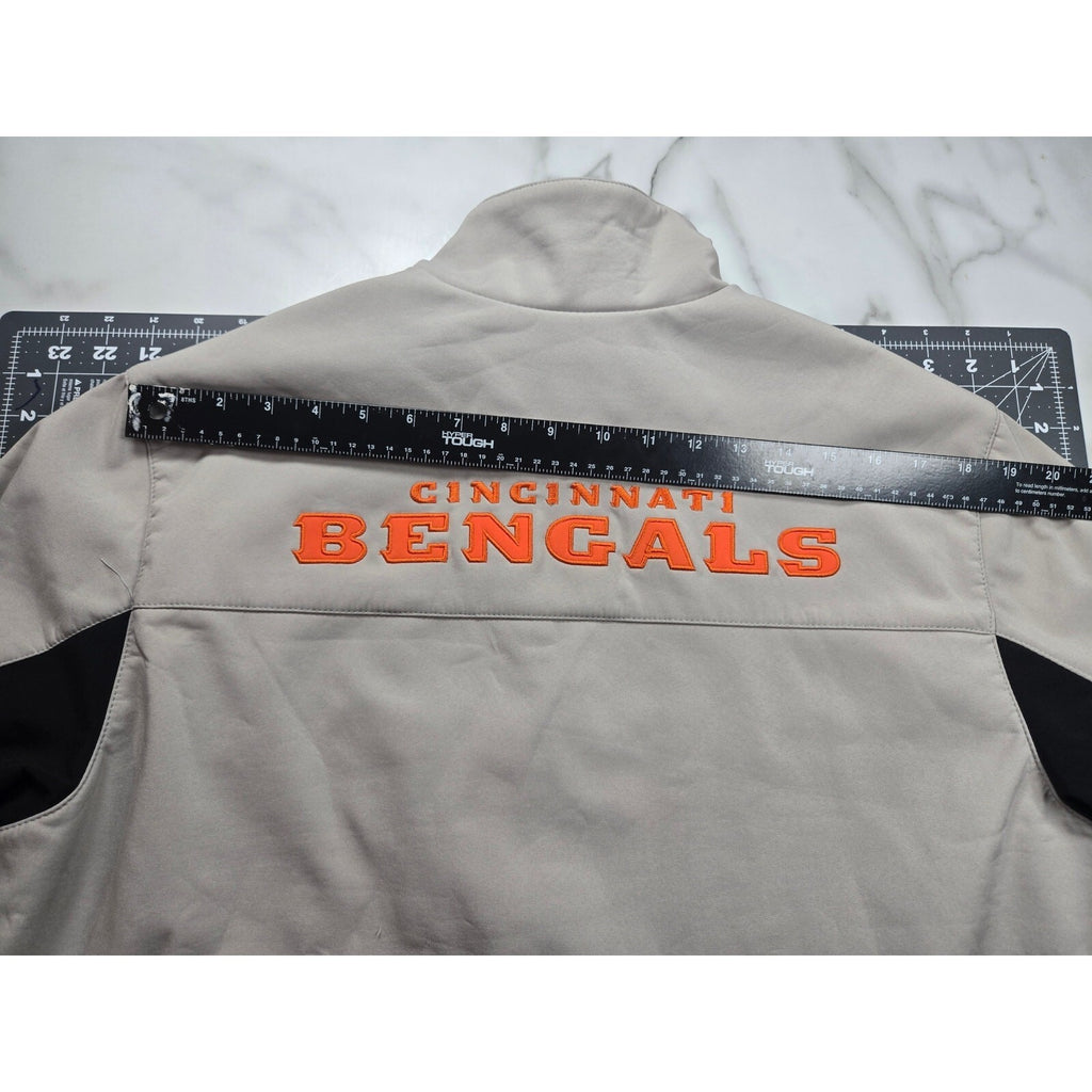 NFL Cincinnati Bengals Men's Tan Jacket with Team Logo - Very Good Condition