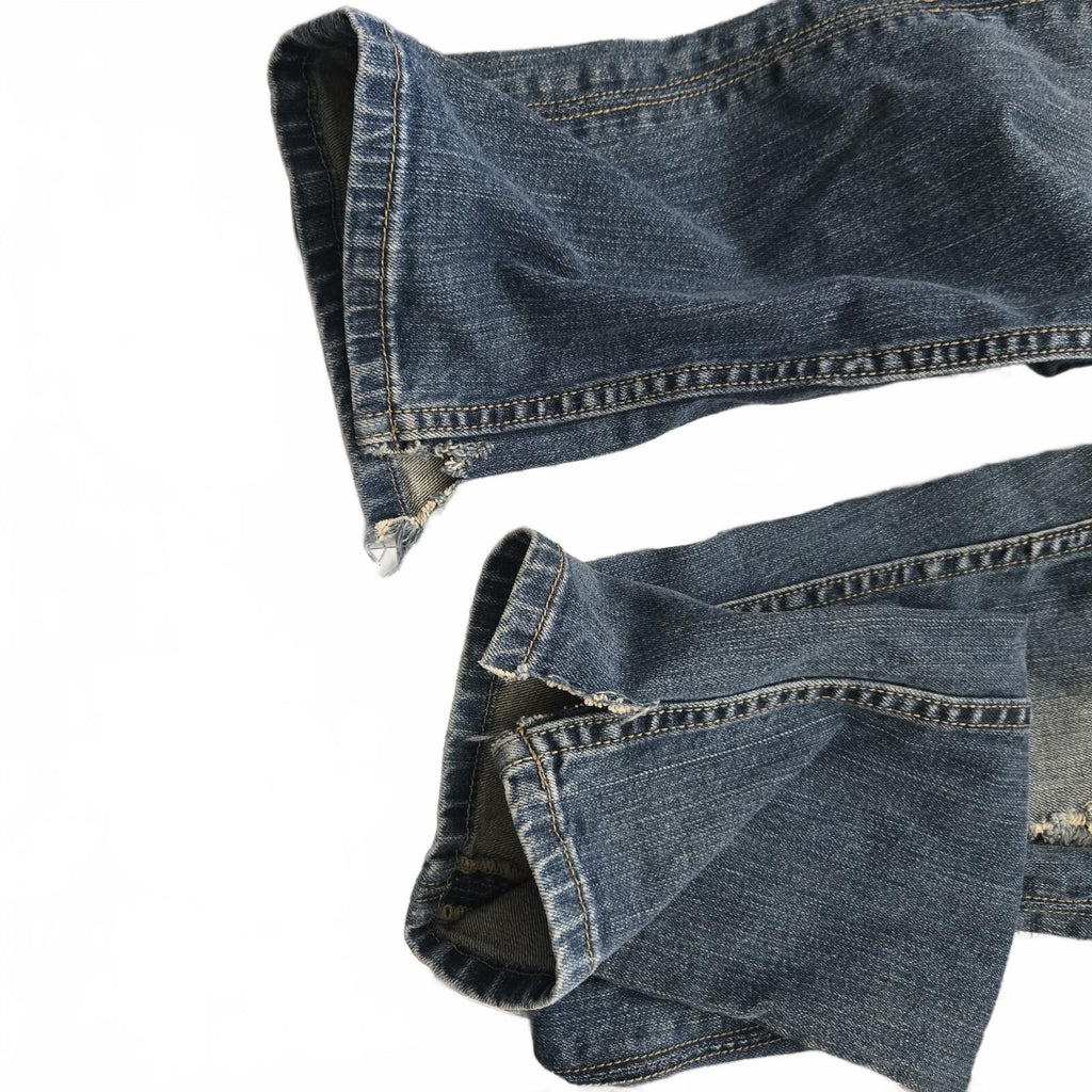 VIGOSS Straight Jeans Blue Denim Medium Wash Button 5-Pocket Women