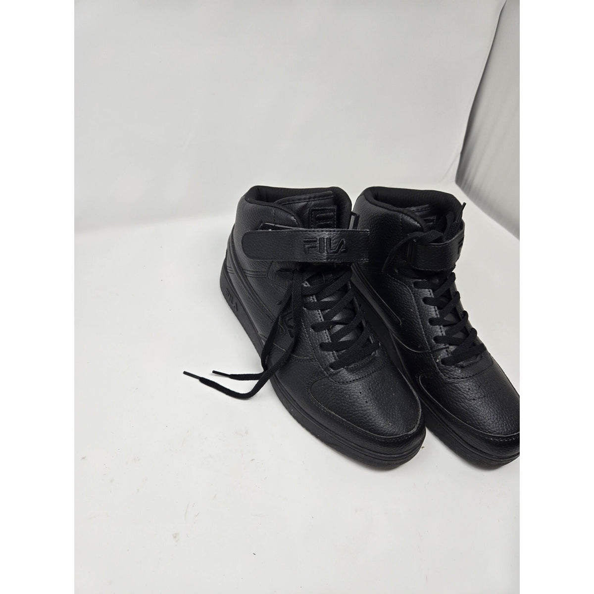 Fila Men's A-High Triple Black High-Top Sneakers - Size 10.5