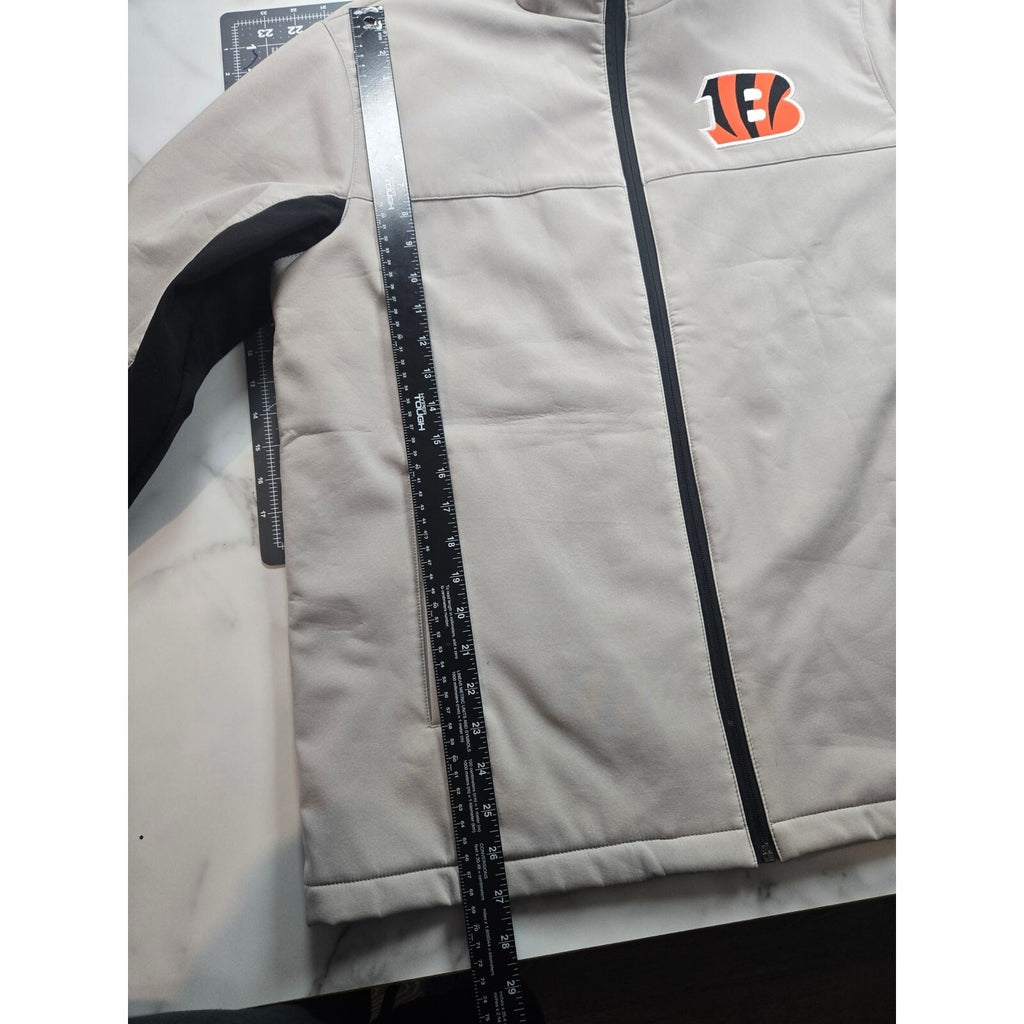 NFL Cincinnati Bengals Men's Tan Jacket with Team Logo - Very Good Condition