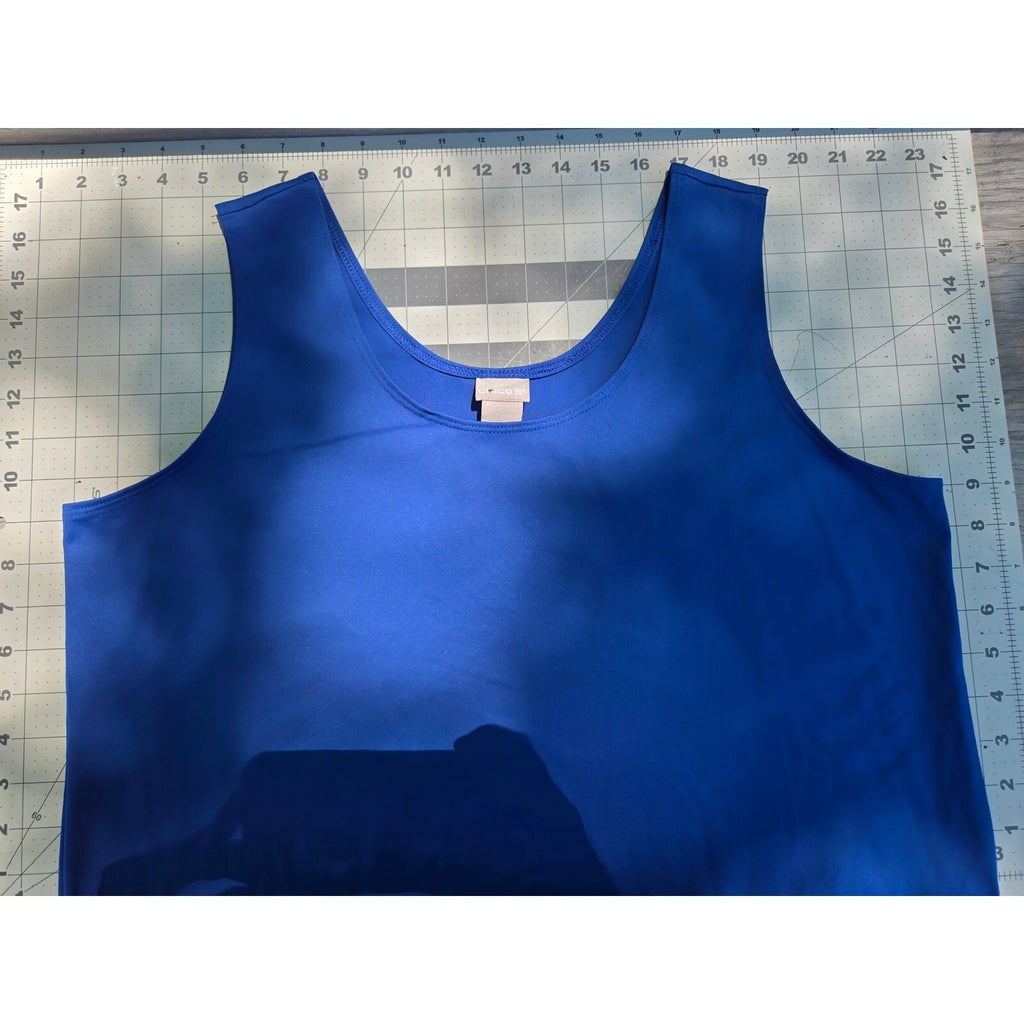 Chico's Cobalt Blue Sleeveless Tank Top Shell, Size Medium, Very Good Condition