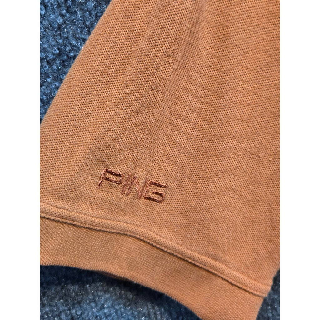 St. Petersburg Yacht Club Men's Orange Pique Knit Polo Shirt Short Sleeve L
