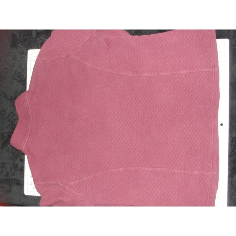 maroon Blue Mountain quilted half-zip pullover top size medium