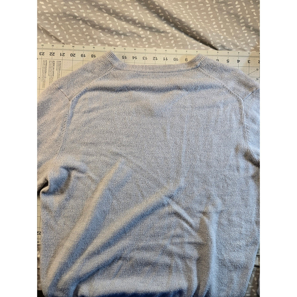 John Bartlett Consensus Men's V-Neck Sweater Light Gray Knit Size Large