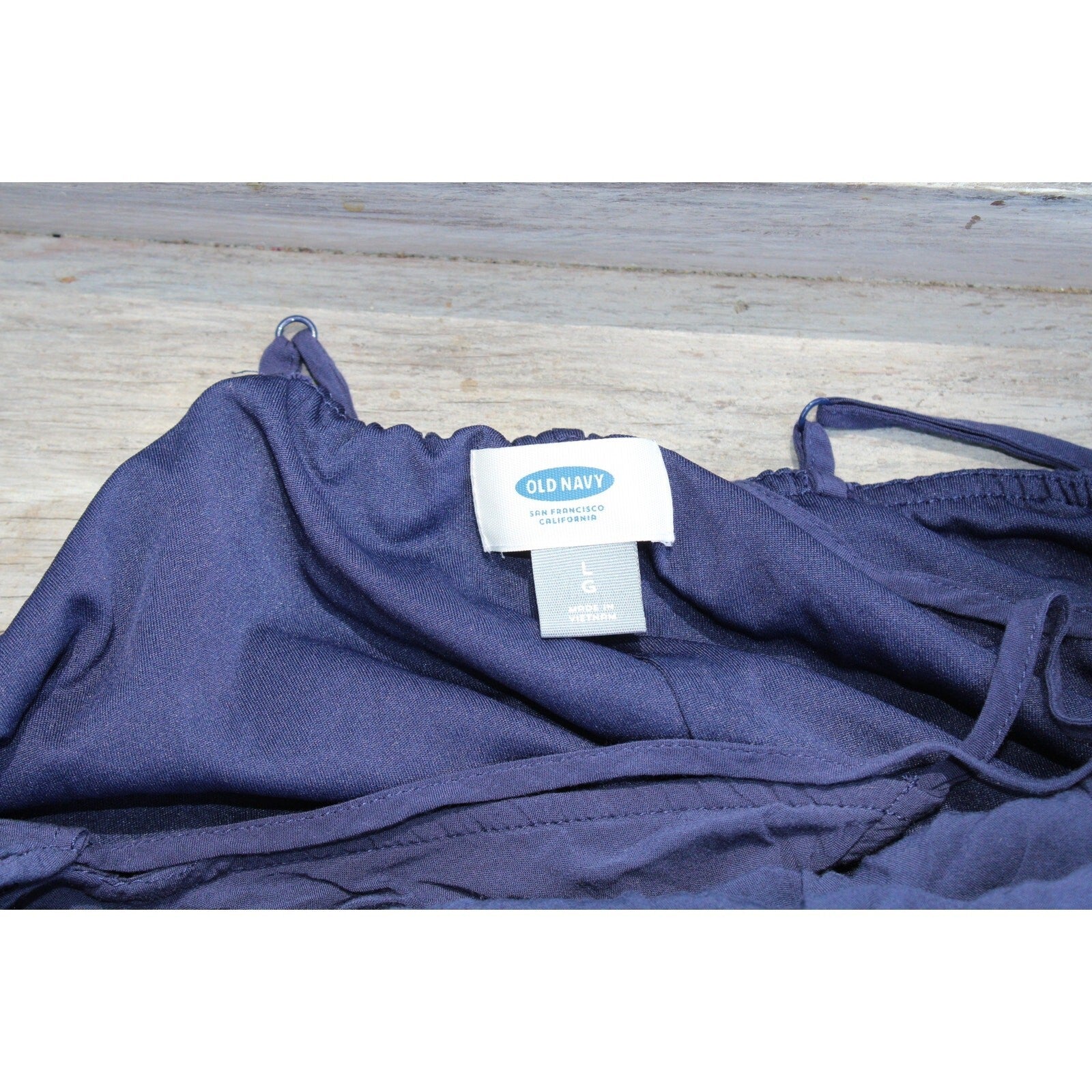 Old Navy Blue Crinkle Gauze V-Neck Midi Slip Dress – Size Large
