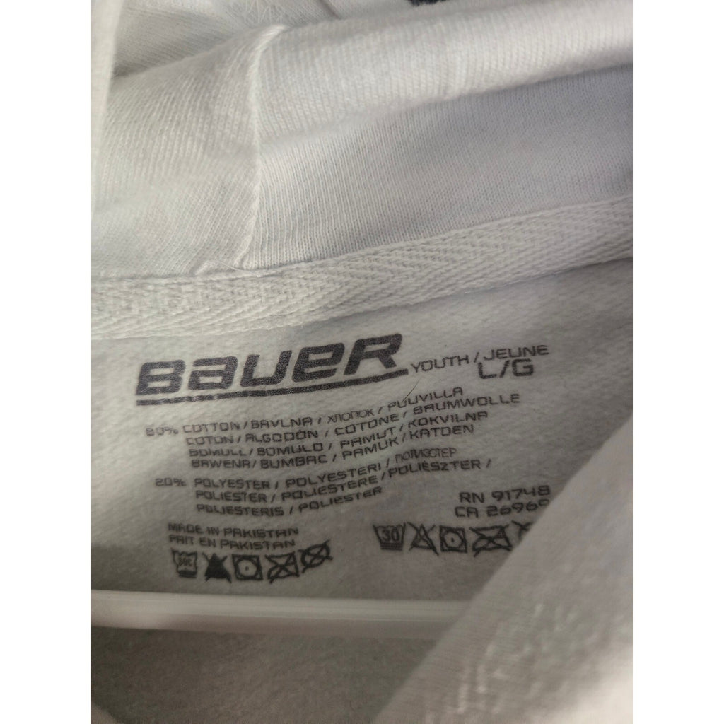 Bauer Pittsburgh Hoodie Youth Large White S24 DSG Hockey Sweatshirt Pullover