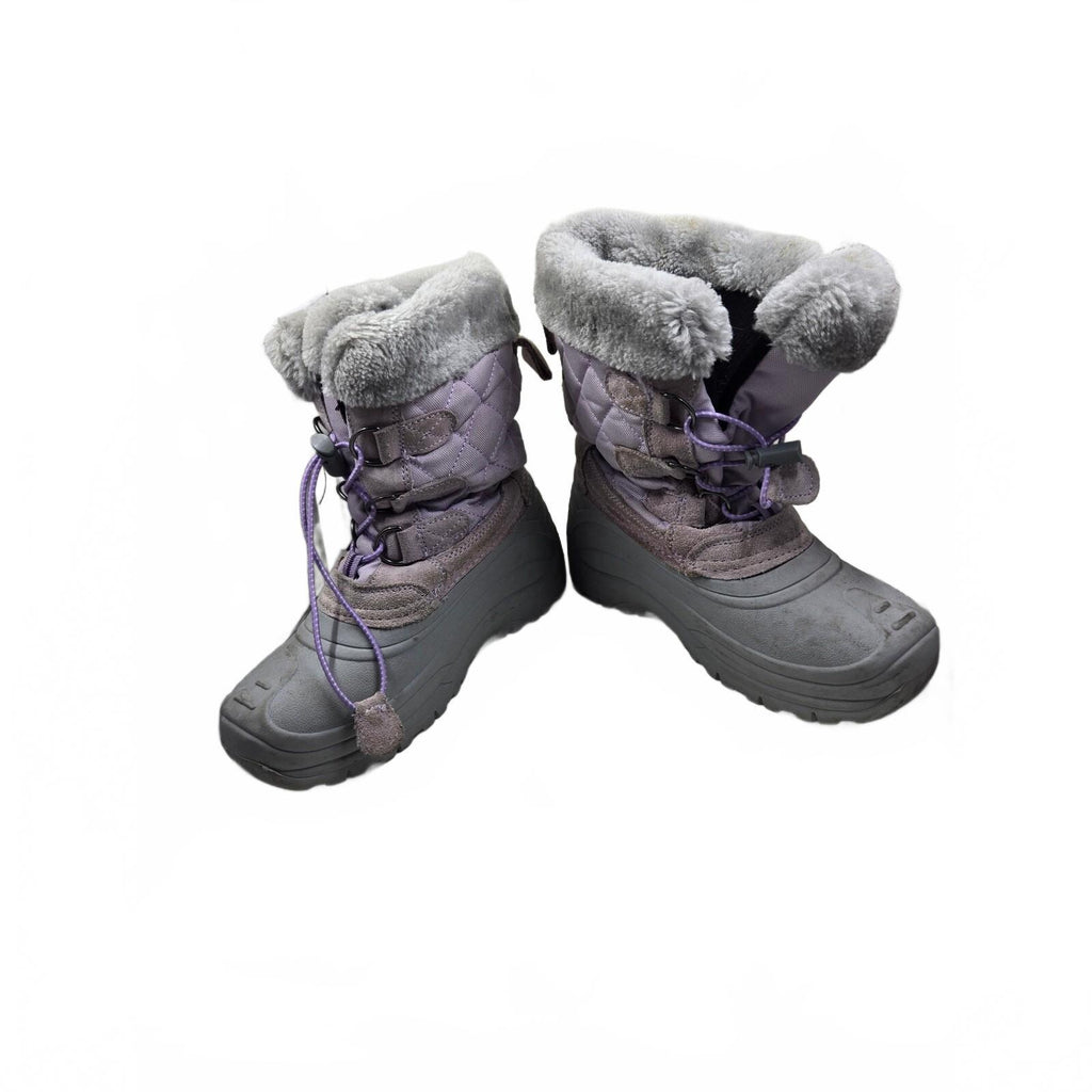 Totes Girls Waterproof Winter Snow Boots Purple Size 3 Youth Faux Fur Trim
