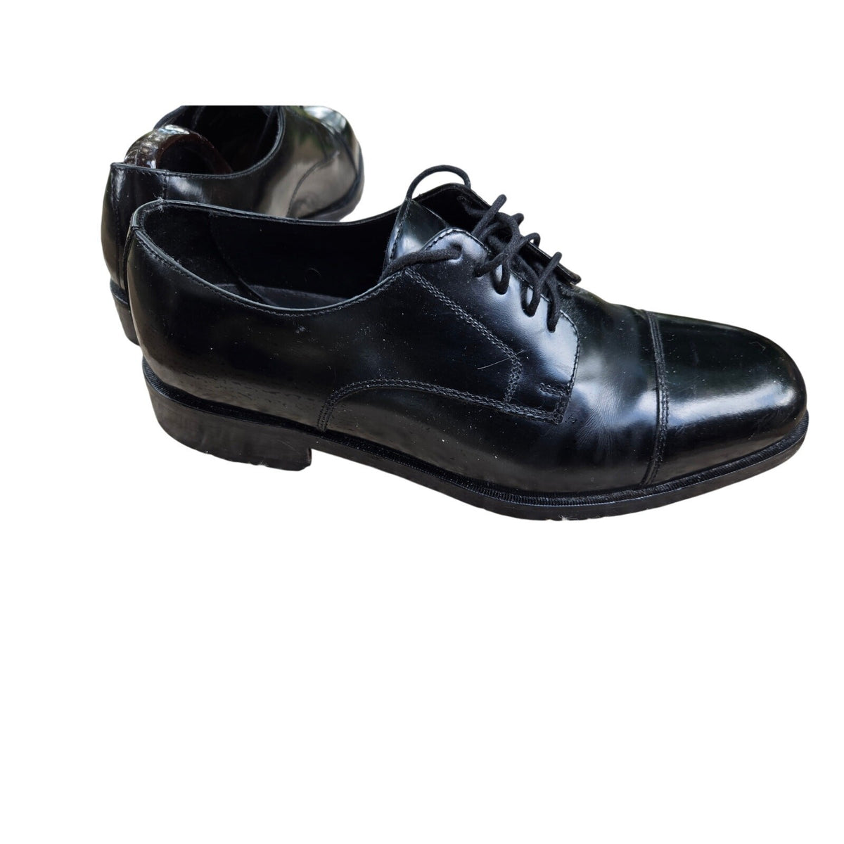 Nunn Bush Dressflex Men's Black Leather Cap Toe Oxford Dress Shoes Lace Up 9.5