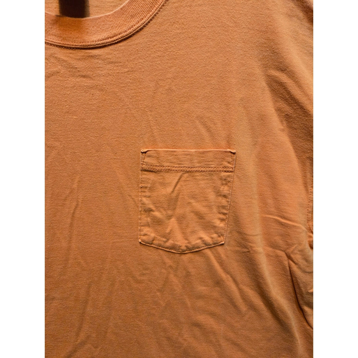 Vintage 90s Russell Athletic Orange Pocket T-Shirt XL Men's Short Sleeve