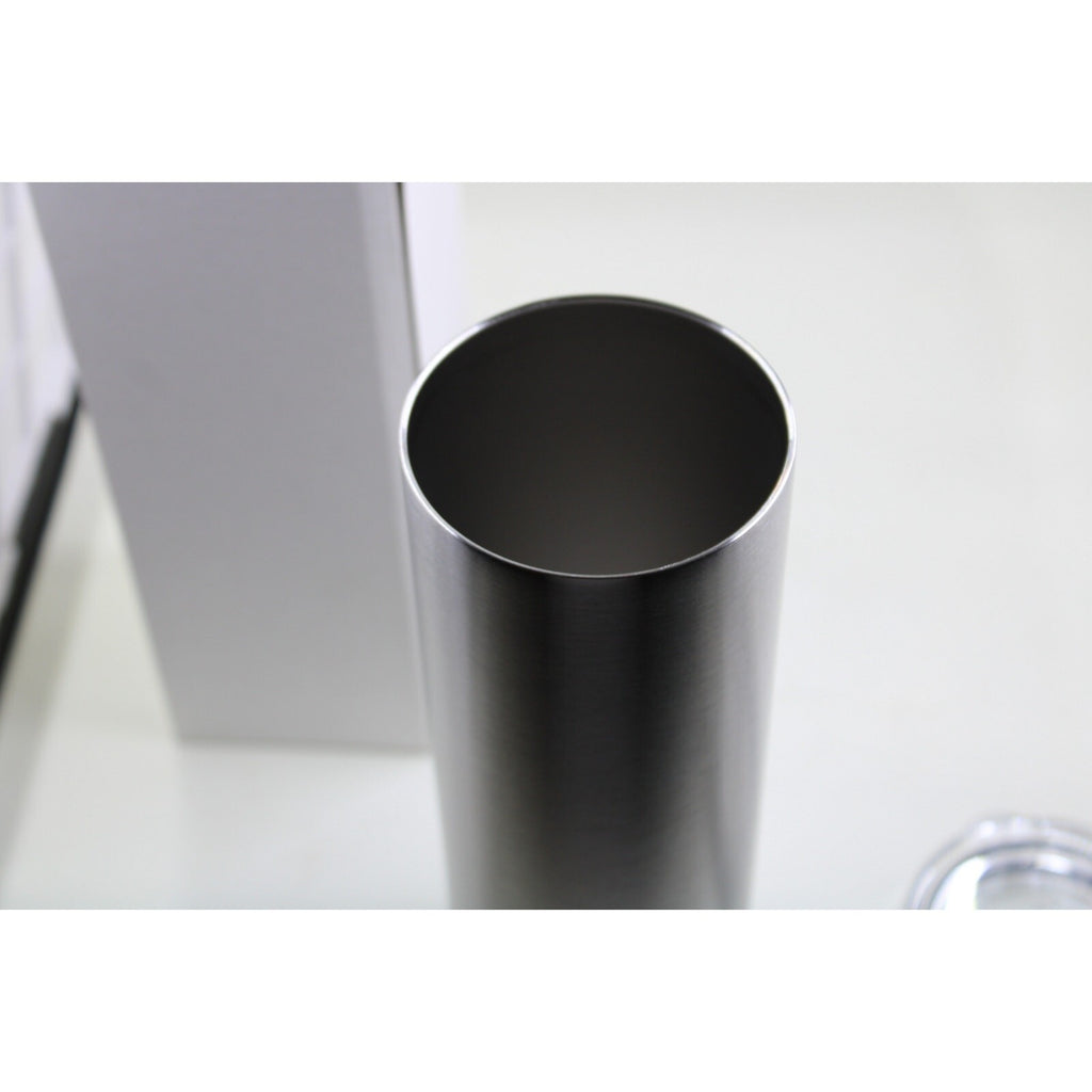 20oz Stainless Steel Straight Skinny Tumbler - Double Wall Insulated, Silver, Un