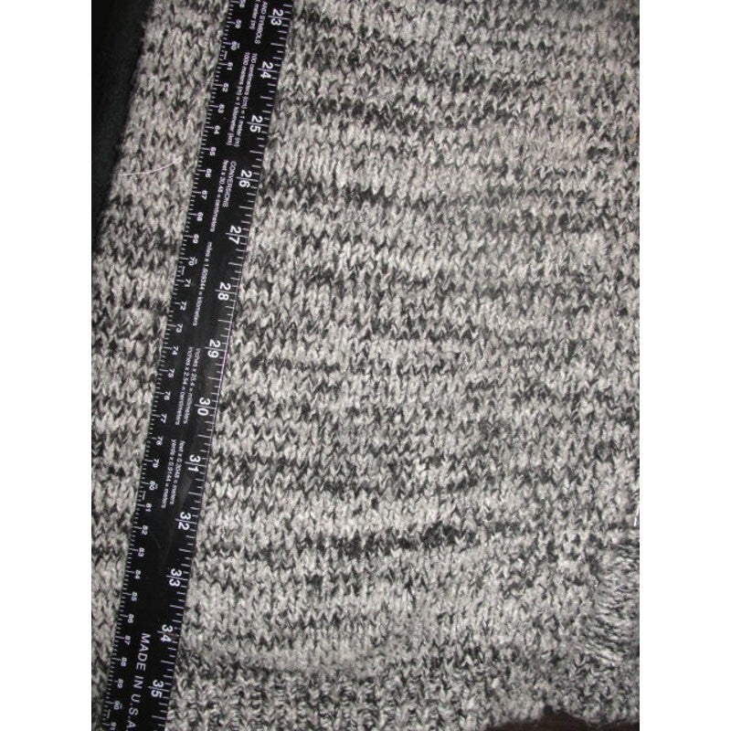 H and M a gray and black heathered knit sweater with a front zipper xs