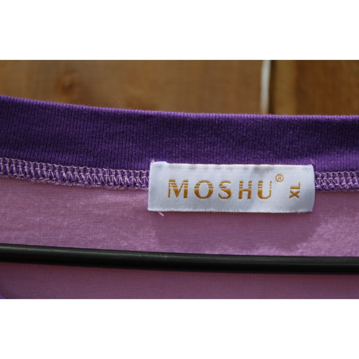 MOSHU Women's XL Purple and Pink Colorblock Crew Neck T-Shirt Short Sleeve