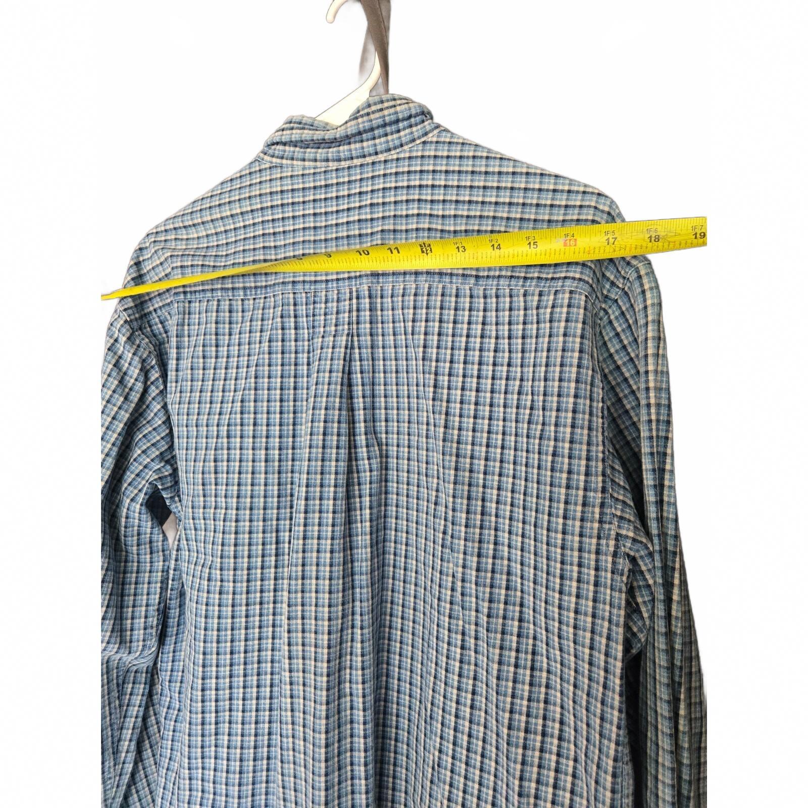 Trader Bay Men's Medium Blue Plaid Long Sleeve Button-Down Shirt 100% Cotton