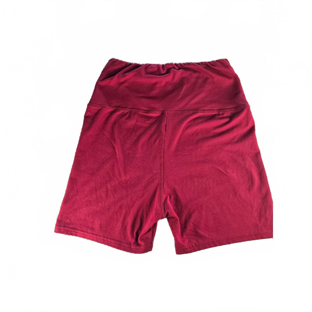 Unbranded Women's High-Rise Maroon Yoga Shorts, Size Small/Medium, Polyester