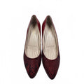 Aerosoles Red Patent Leather Wedge Pumps Faux Snakeskin Embossed Pointed  7.5