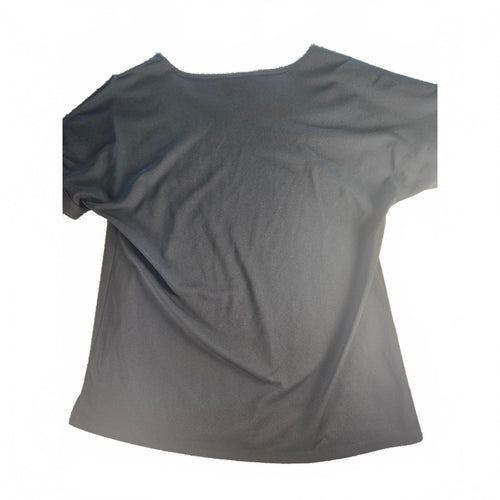 Ann Taylor Minimalist Black Scoop Neck Tee, Size M, Fair Condition