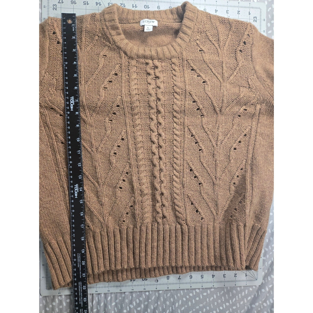 Tan J Crew Cable Knit Sweater Woman's Sz L