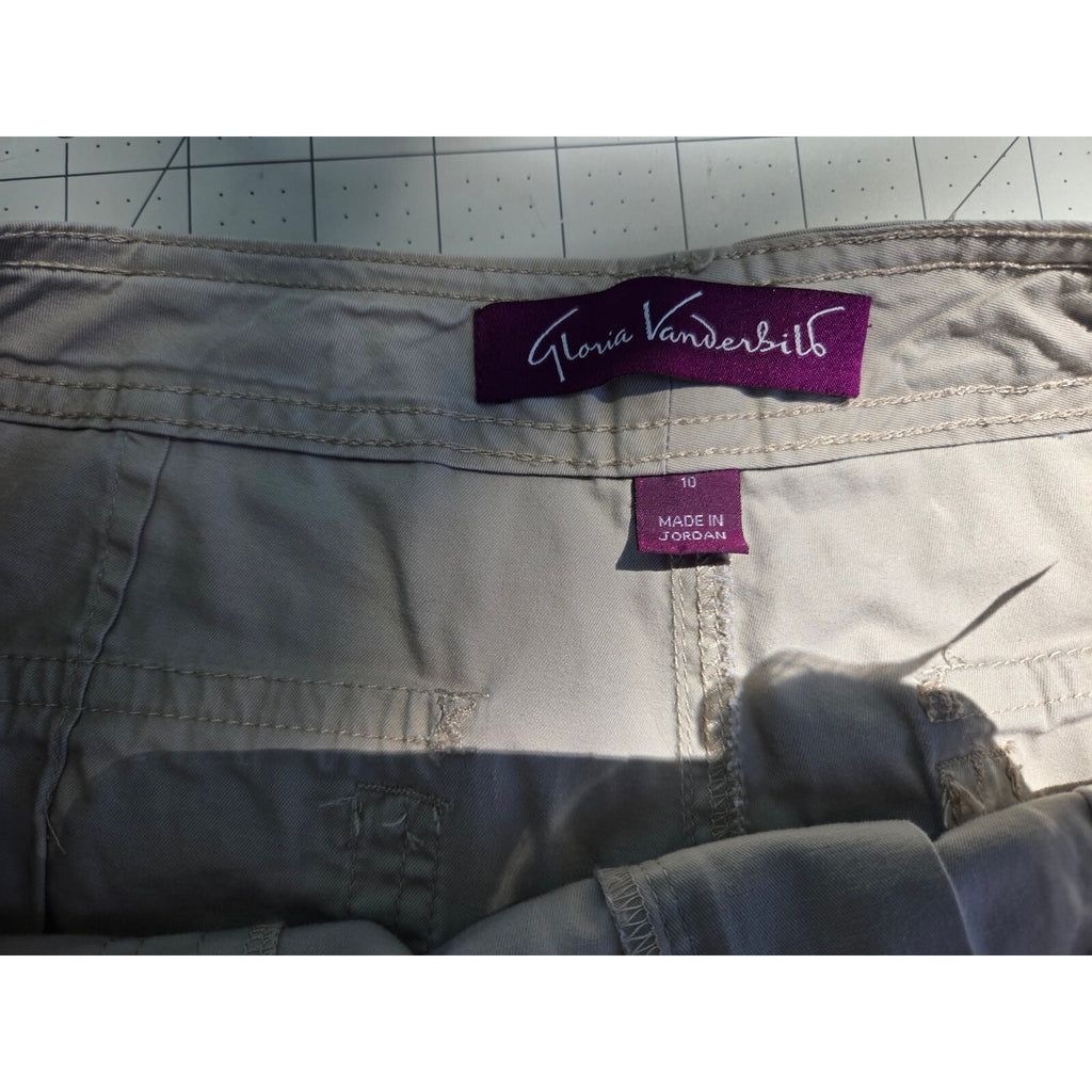 Gloria Vanderbilt Women's Beige Cargo Shorts, Relaxed Fit with Multiple Pockets,