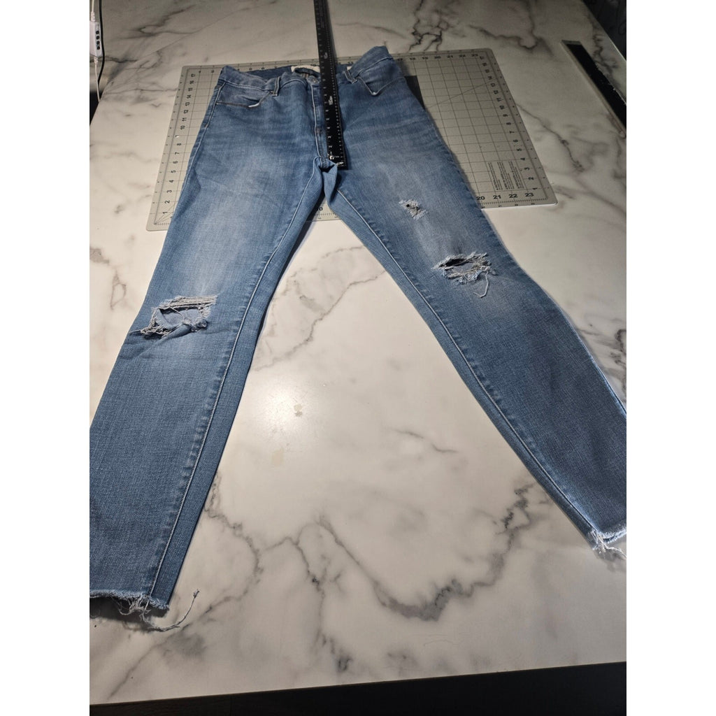 Pacsun Push Up Ankle Jeggings Blue Distressed Denim Jeans Size 29
