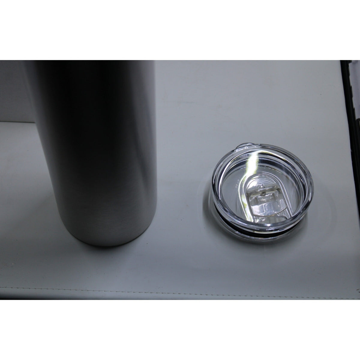 20oz Stainless Steel Straight Skinny Tumbler - Double Wall Insulated, Silver, Un