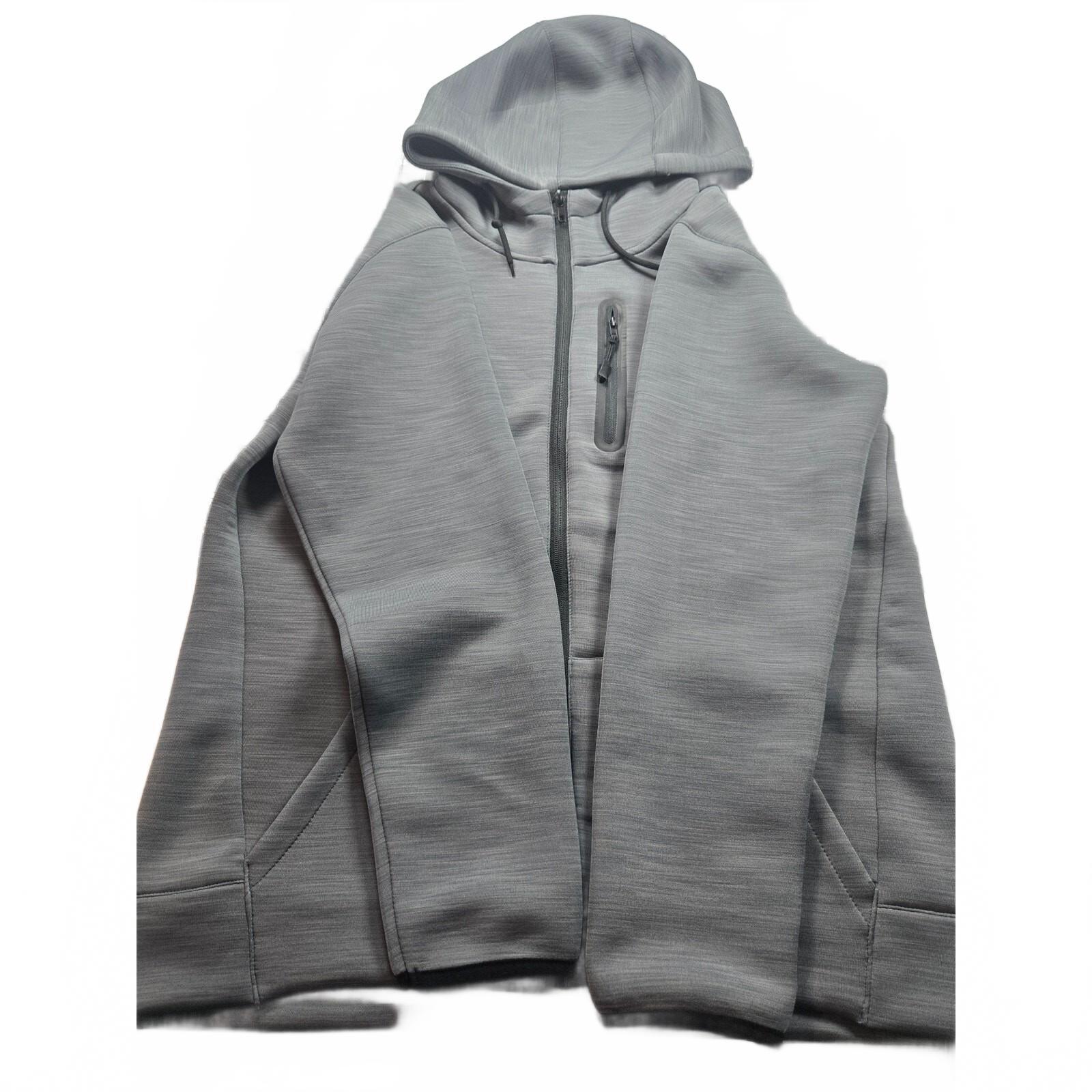 Nomad Men's Gray Tech Fleece Full Zip Hoodie with Chest Pocket, Size M