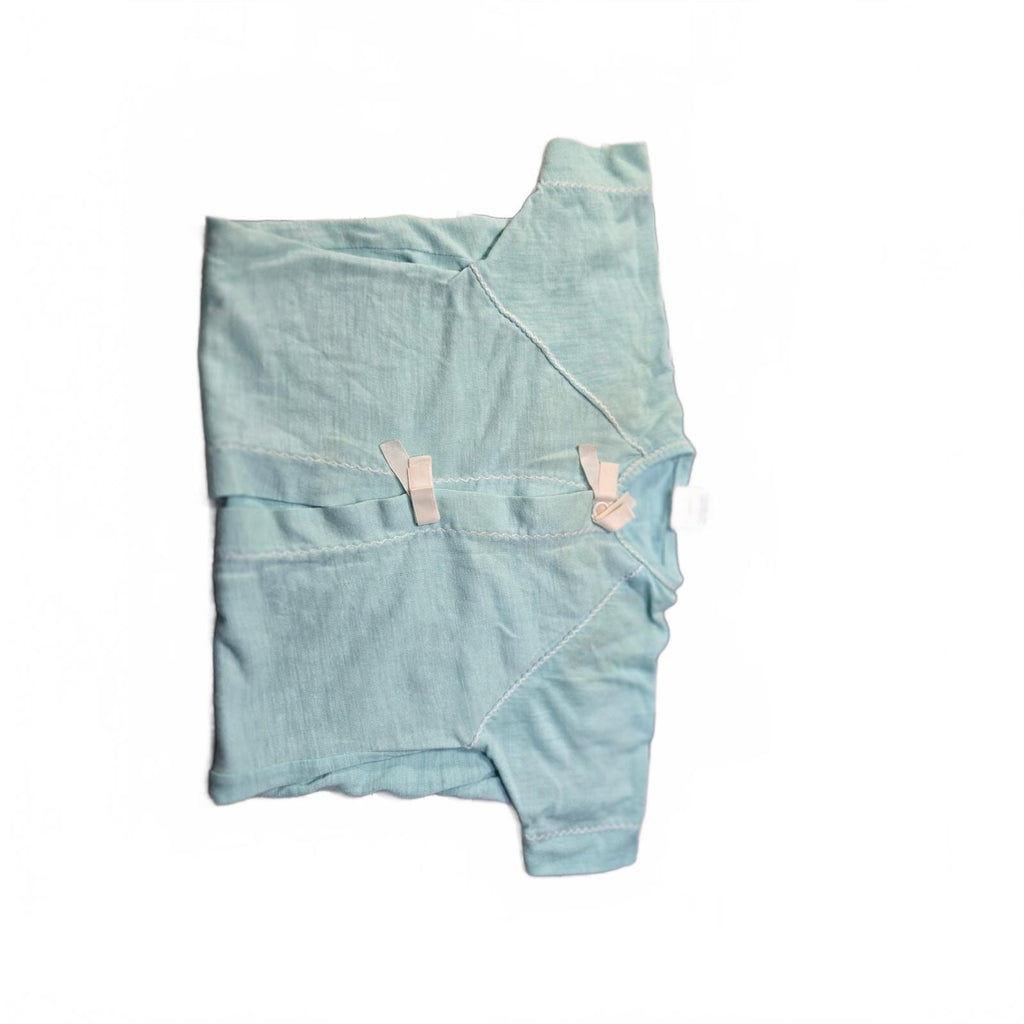 Vintage 1970's Stork Craft Baby Blue Kimono Tie Top. Defects See pictures