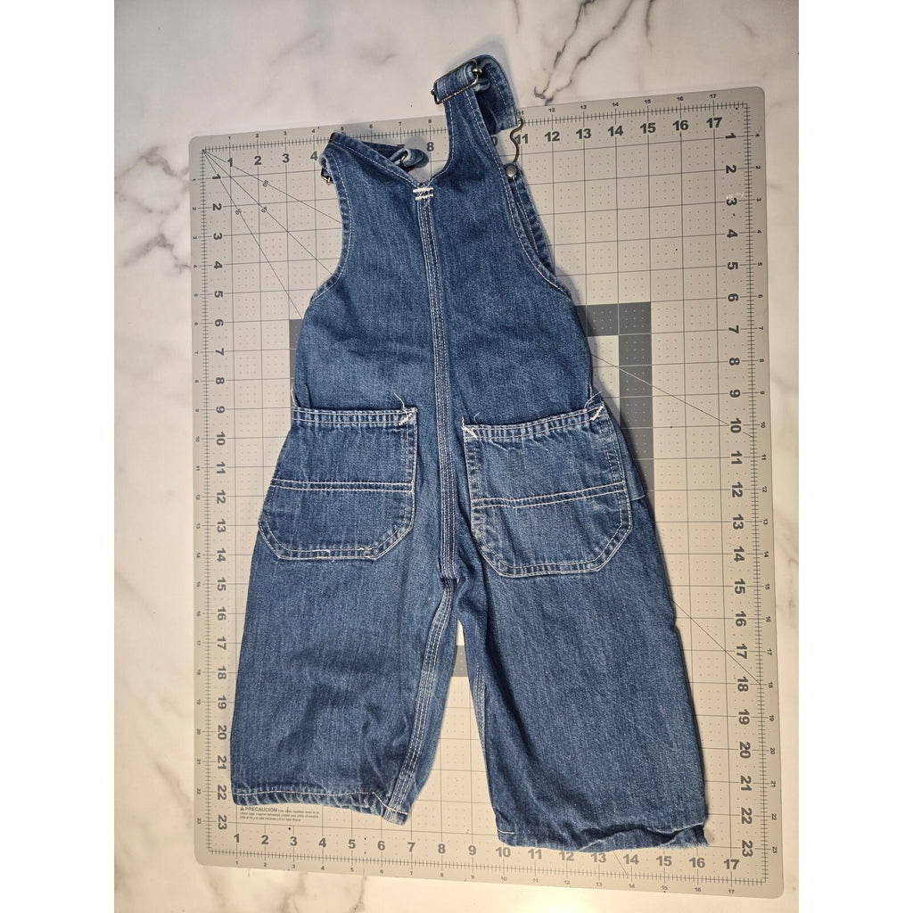 Vintage Round House Kids Denim Overalls Toddler Workwear Bibs Made In the USA