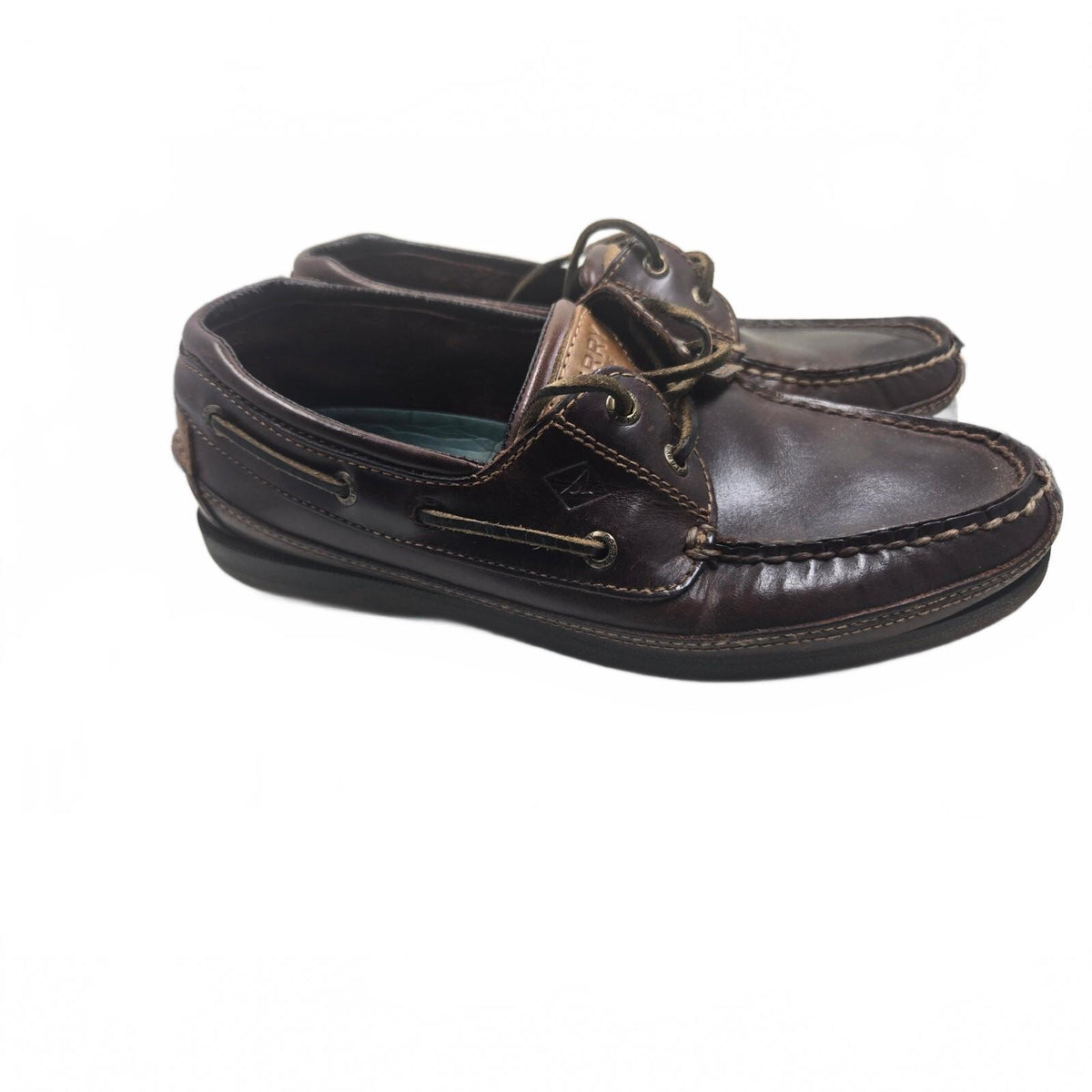 Sperry Men’s Brown Leather Boat Shoes Size 8.5 Wide Classic Moccasin Style