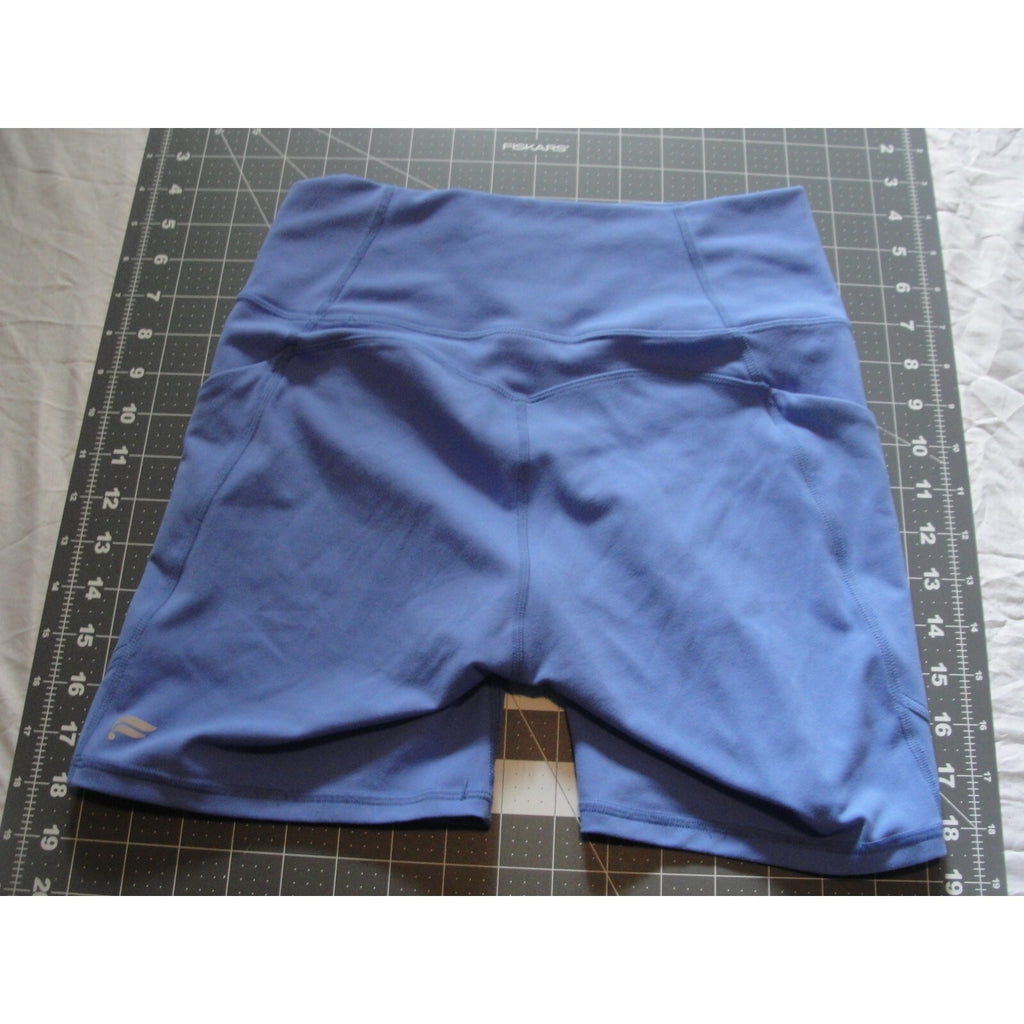 Fabletics Motion365 Biker Shorts – Blue High Waisted Athletic Shorts Large