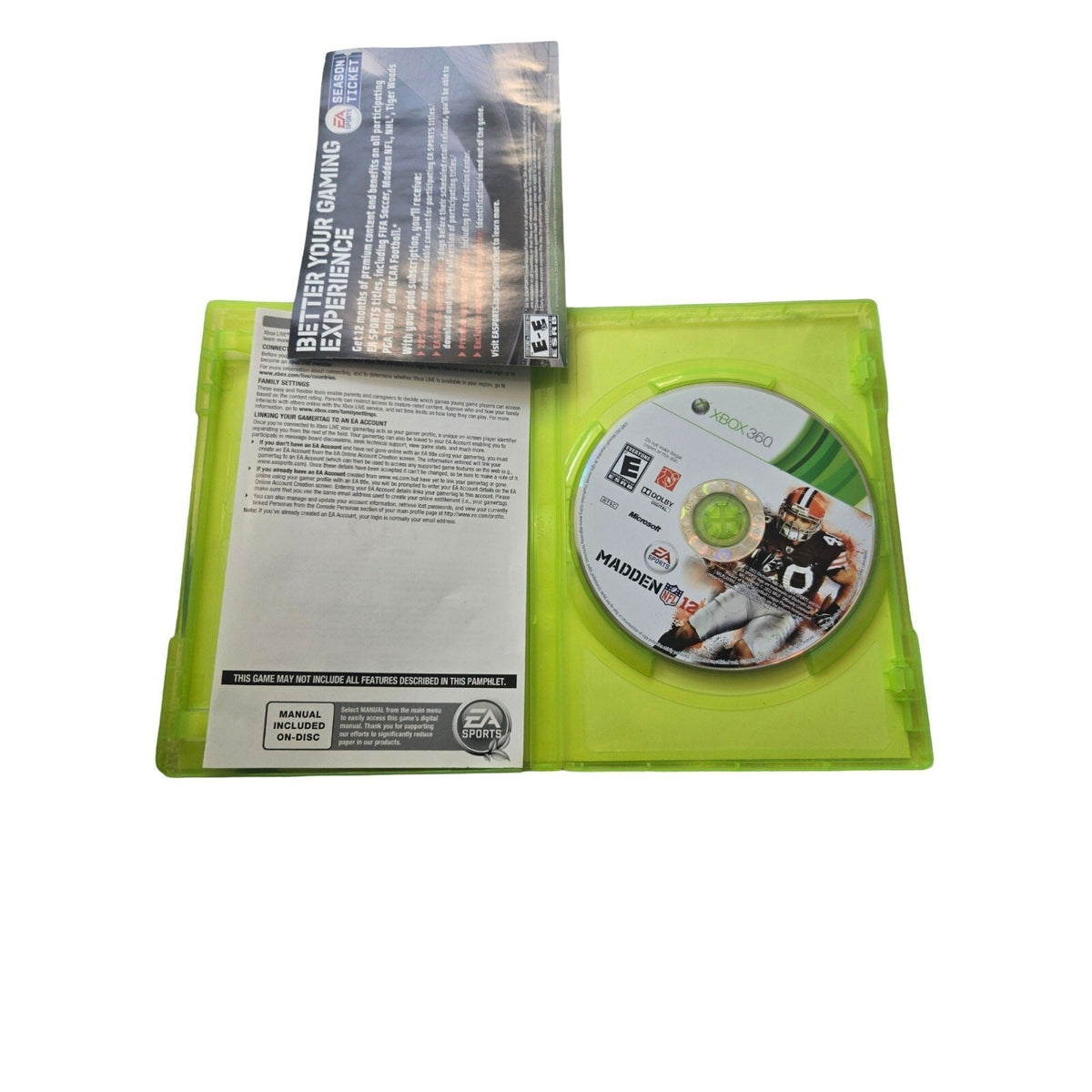 EA Sports Madden NFL 12 Xbox 360 Sports Game w/ Case Manual Multiplayer 2011