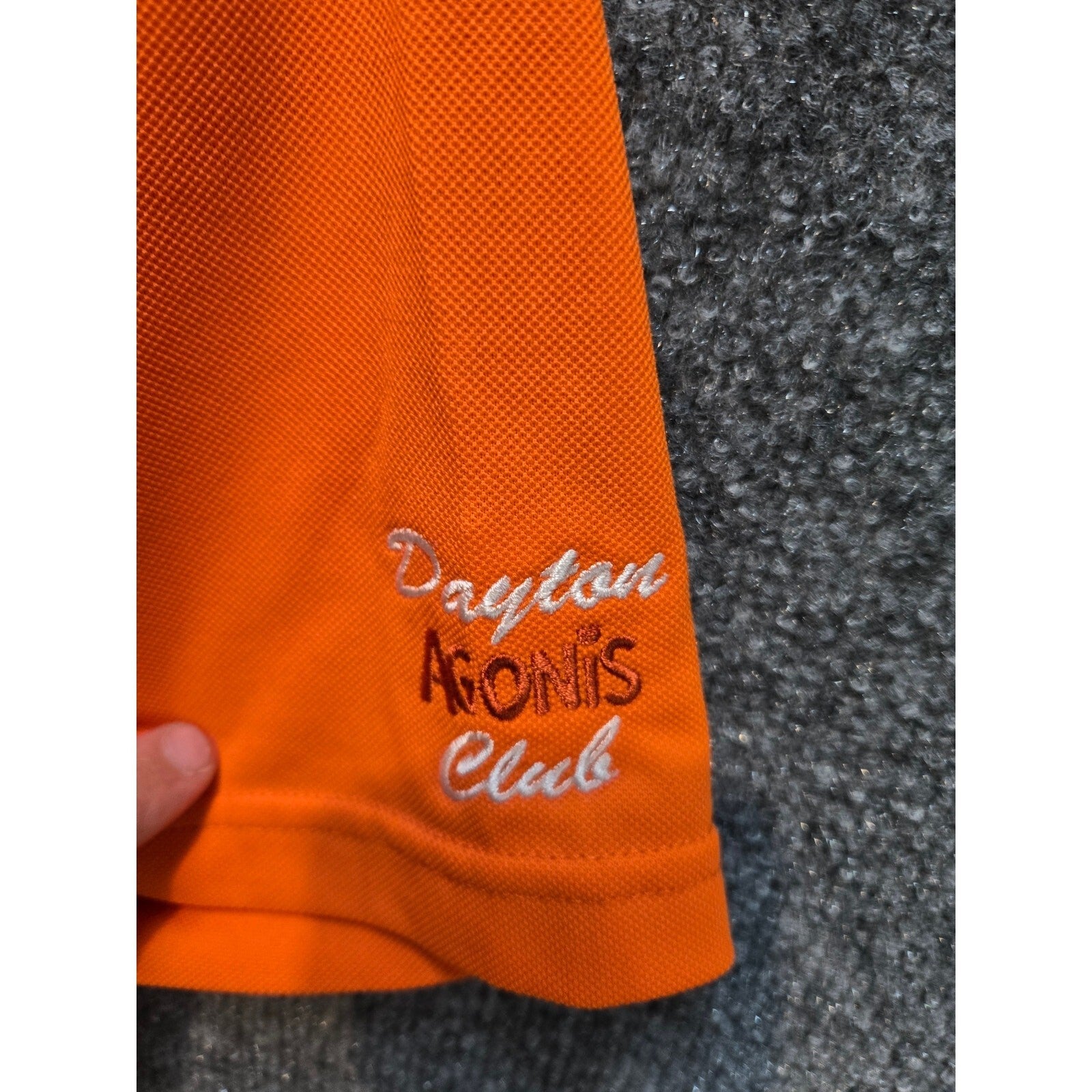 Antigua Desert Dry Mens L Orange Solid Performance Golf Polo Shirt 3-Button
