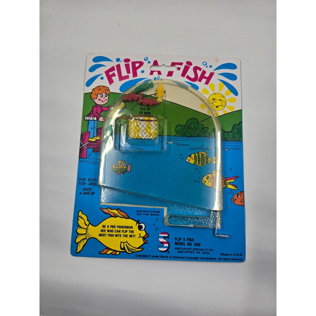 Vintage 1981 Smethport Flip-A-Fish Handheld Game Model 508 New On Card NOS