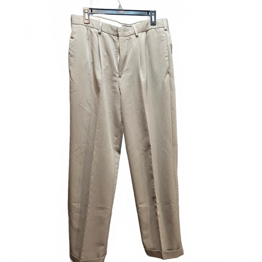 Dockers Men's Tan Pleated Dress Pants Classic Fit Khaki Trousers Size Medium
