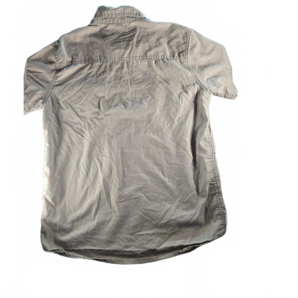 Modern Culture Men's Gray Short Sleeve Button-Down Shirt, Size M, 100% Cotton