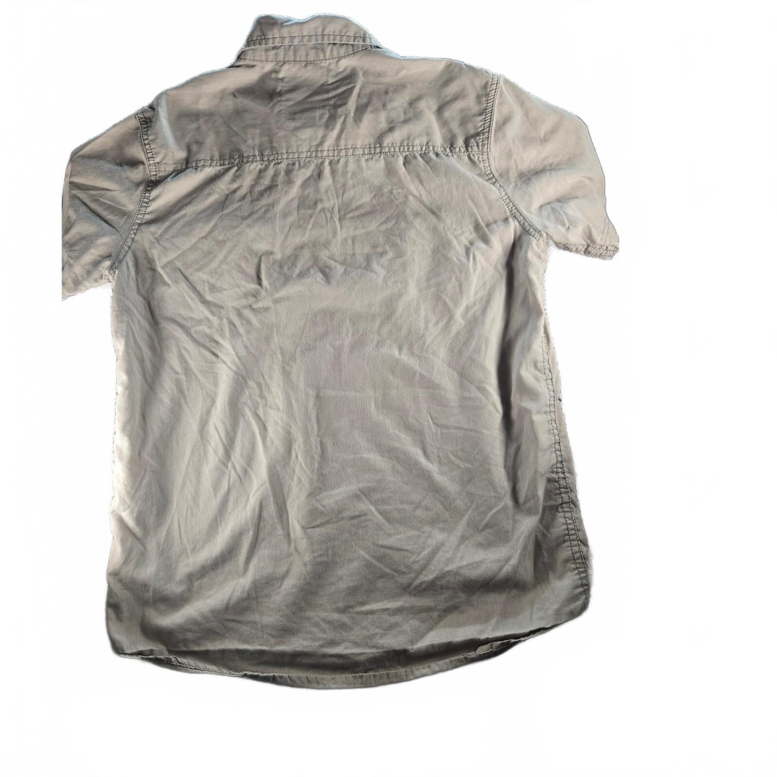 Modern Culture Men's Gray Short Sleeve Button-Down Shirt, Size M, 100% Cotton