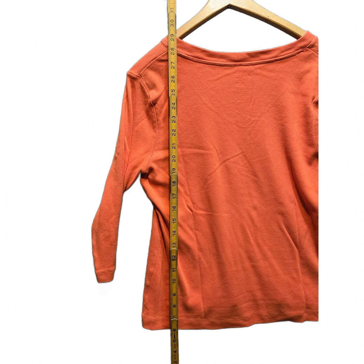 Kim Rogers Women's Orange 3/4 Sleeve Cotton T-Shirt, Size Large, Good Condition