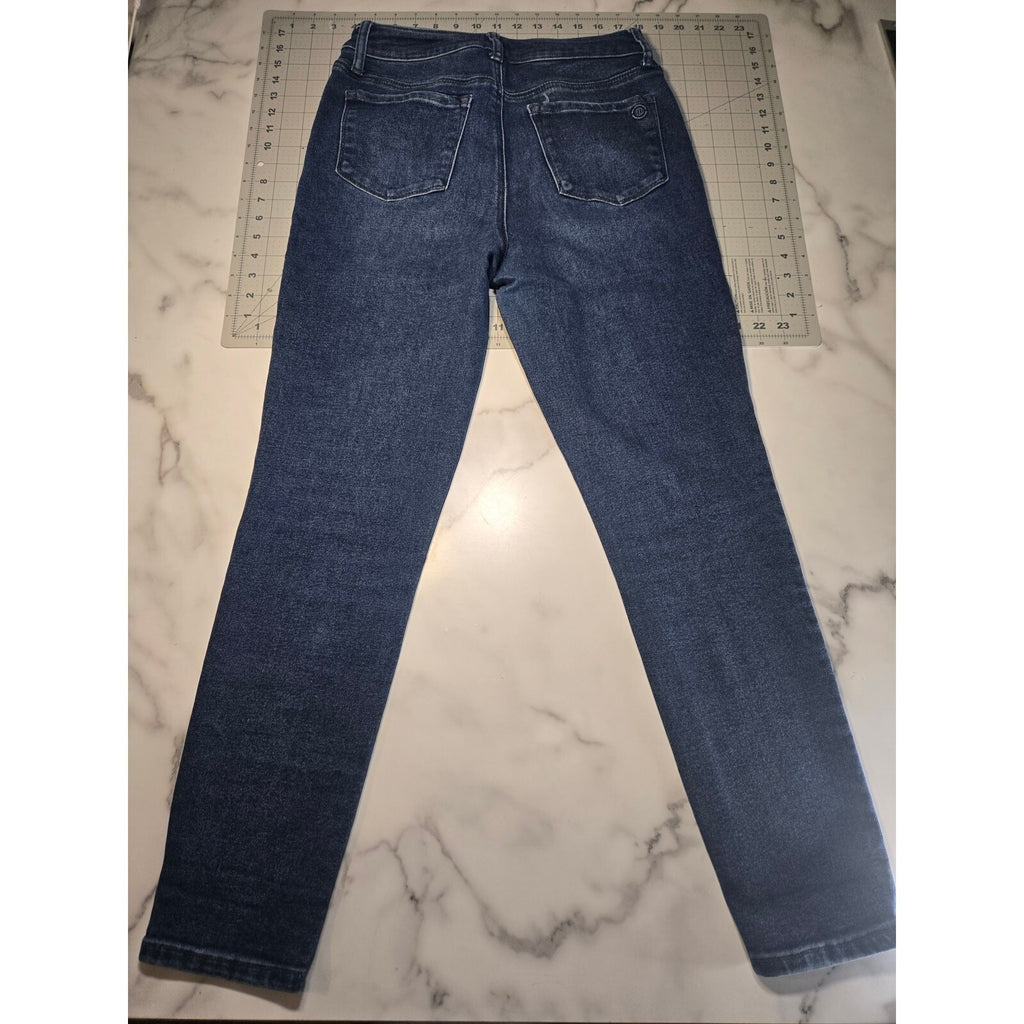 Max Studio Indigo High Rise Skinny Jeans Women's Size 8 Dark Wash Silas Blue