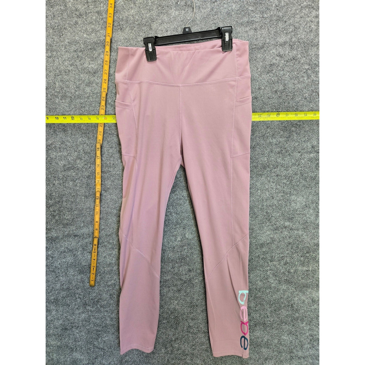 Bebe Sport Womens XL Pink Athleisure Yoga Gym Activewear Leggings