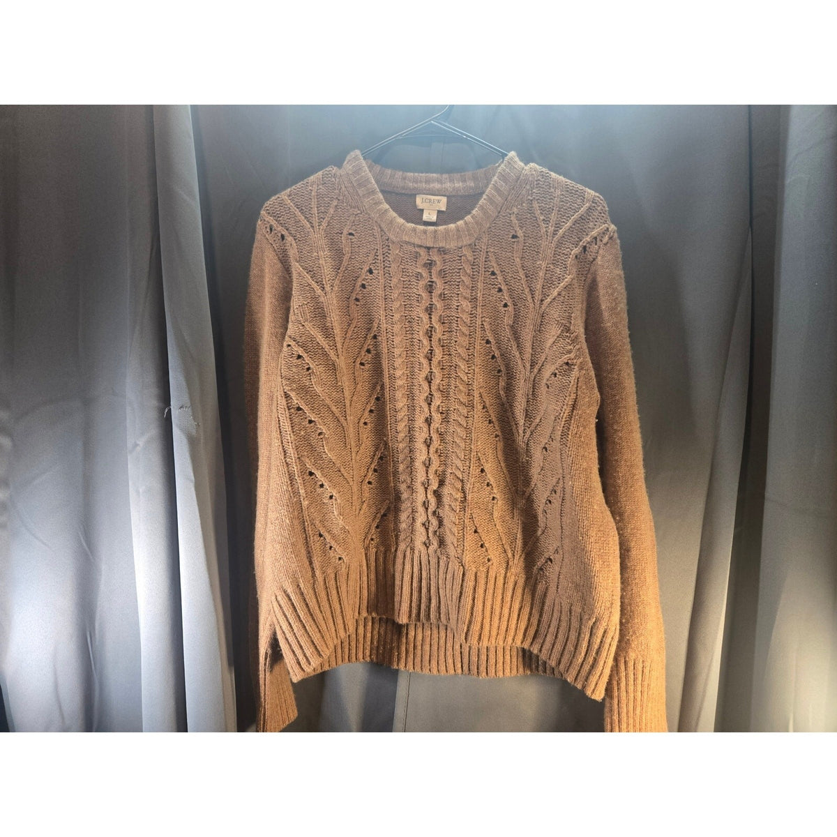 Tan J Crew Cable Knit Sweater Woman's Sz L