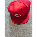 Vintage 80s Cincinnati Reds MLB Red Trucker Snapback Hat with Green Underbrim -