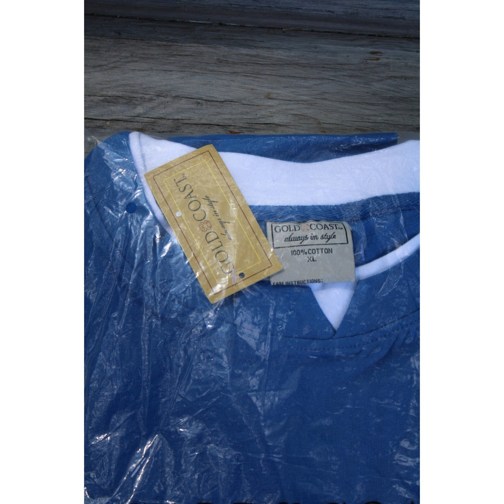 Gold Coast Sweatshirt Women's L Blue Butterfly Graphic 100% Cotton New With Tags
