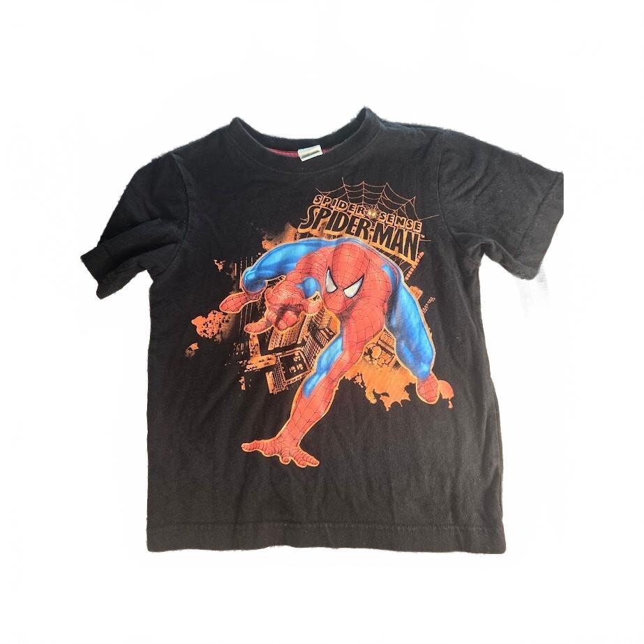 Vintage Youth Spider Sense Spiderman Black Shirt Size 6