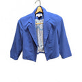 Forever 21 Royal Blue Cropped Blazer Open Front 3/4 Sleeve Jacket Size small