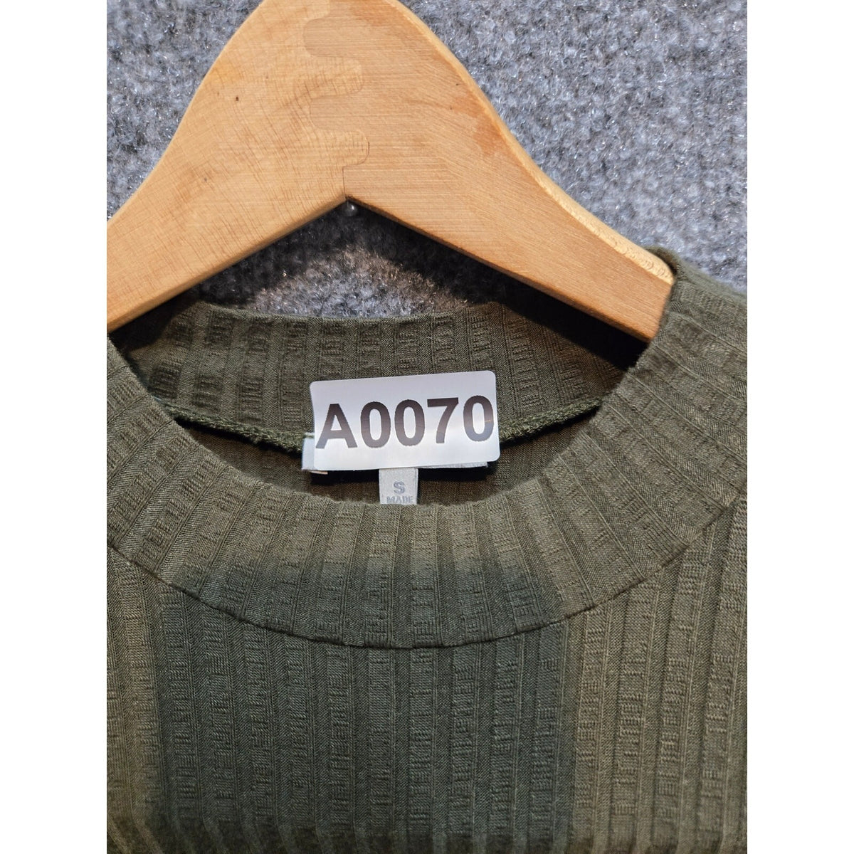 Charlotte Russe Olive Green Ribbed Knit Dress Size Small S