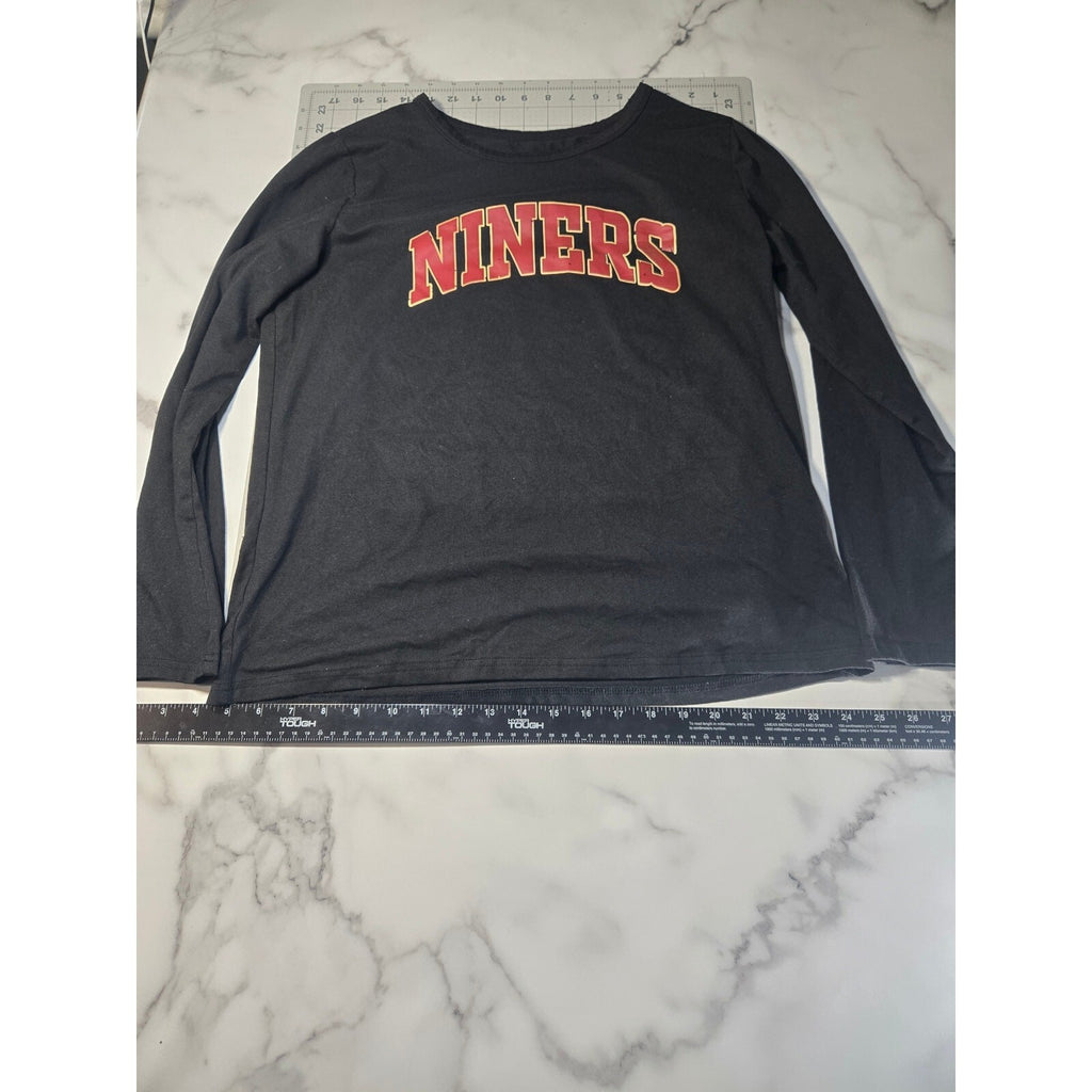 San Fransico 49ers Women's Long Sleeve Shirt Size Large Black Liners Cropped
