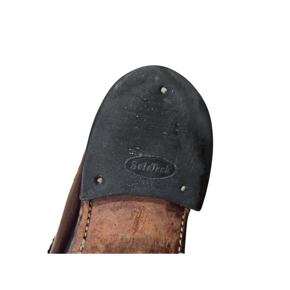 Johnston & Murphy Burgundy Leather Penny Loafers SoleTech Rubber Heels 9